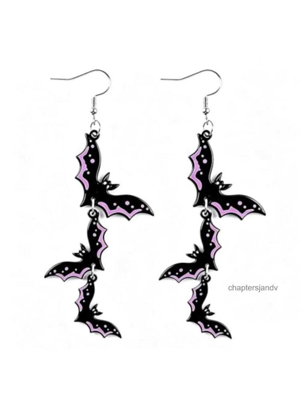 Acrylic Triple Layer Bat Dangle Drop Earrings Halloween Jewelry